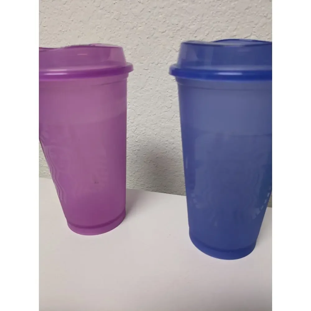 Starbucks Grande 16 oz Cups Tumblers Reusable Hot Cold with lids set of 7